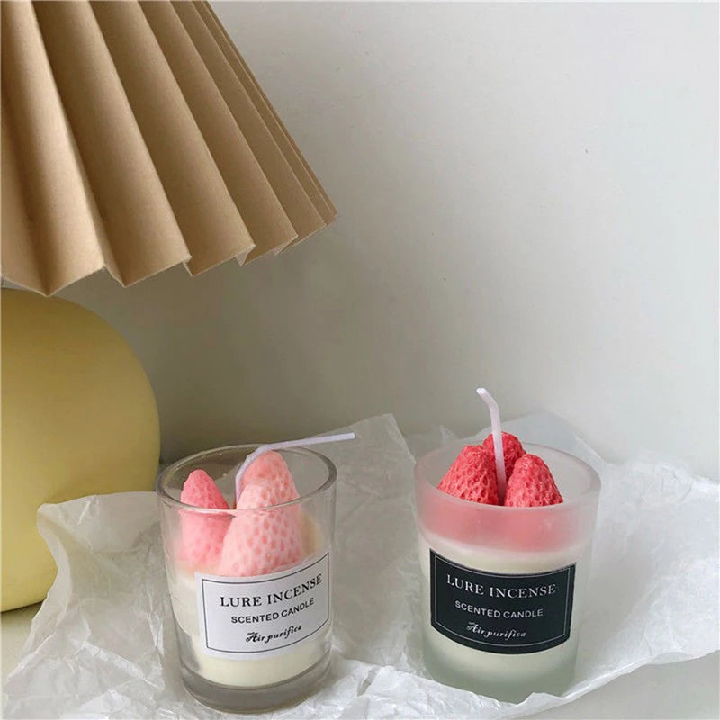 Strawberry Glass Scented Candle Cup