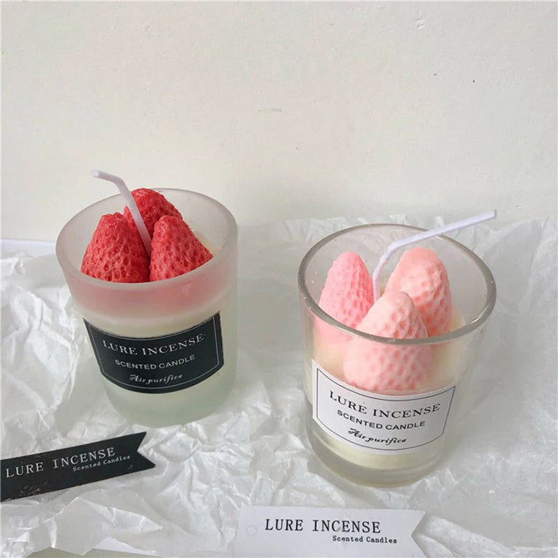 Strawberry Glass Scented Candle Cup