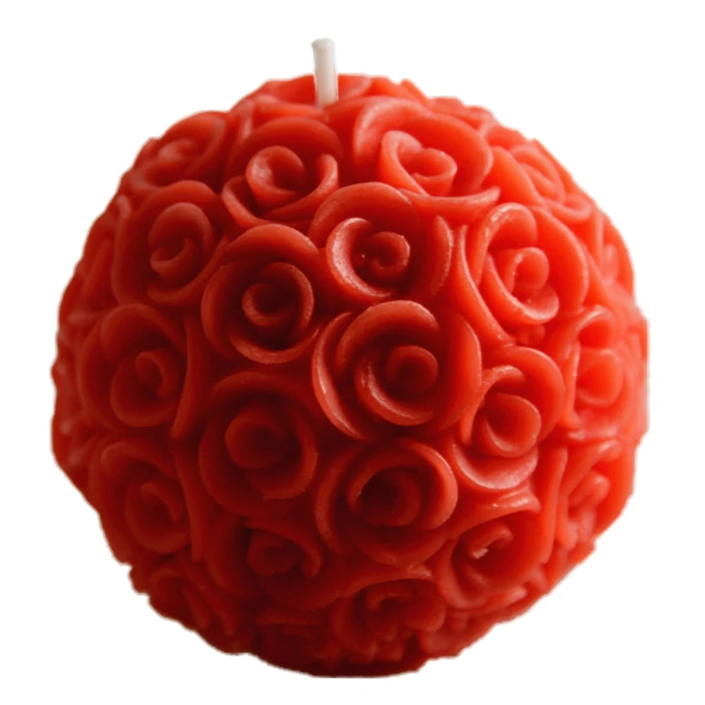 3D Rose Shape Ball Candle