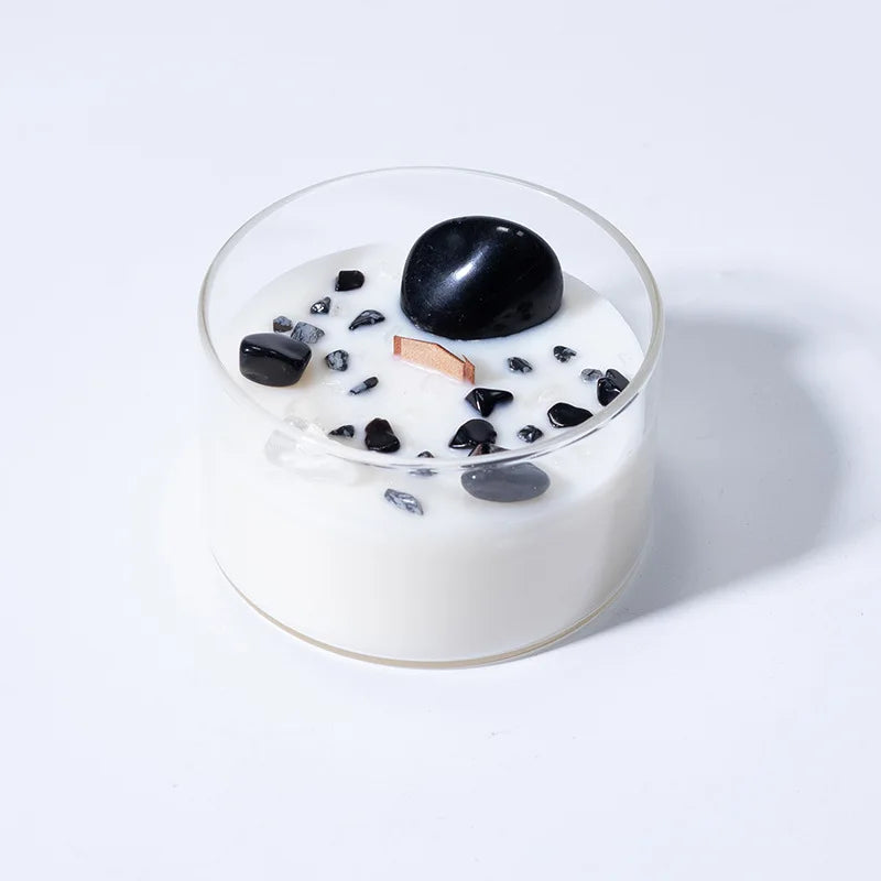 Natural crystal stone scented candle