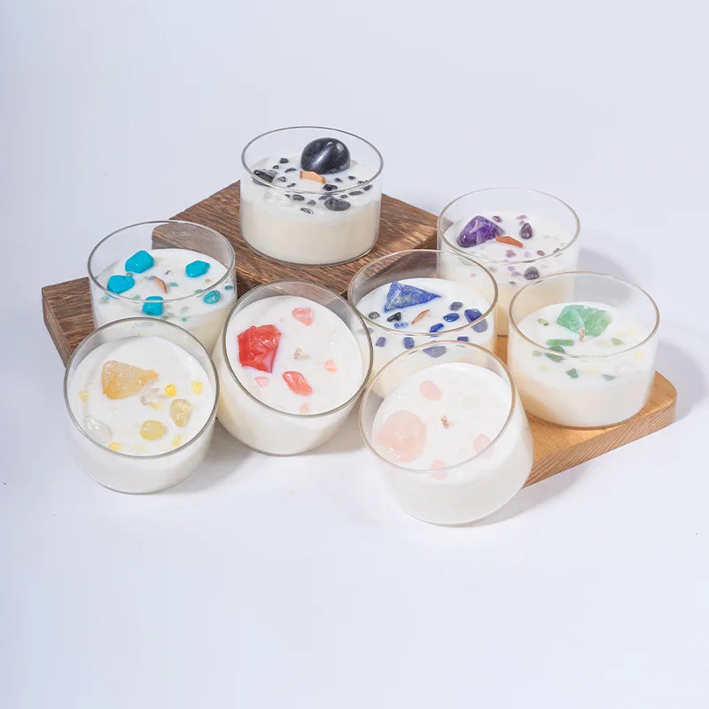 Natural crystal stone scented candle