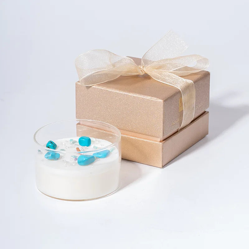 Natural crystal stone scented candle