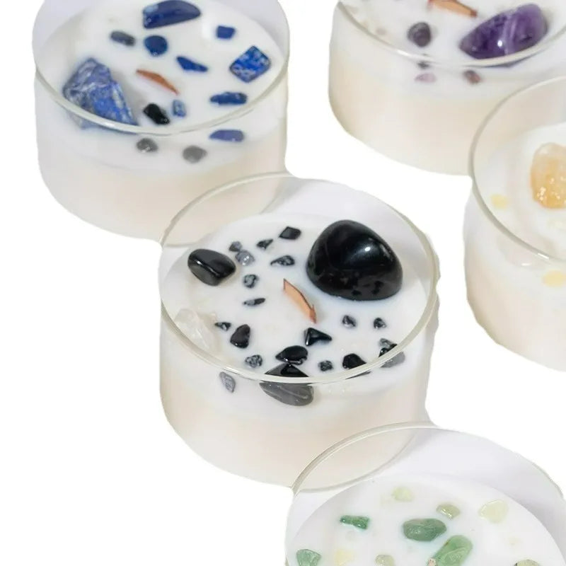 Natural crystal stone scented candle
