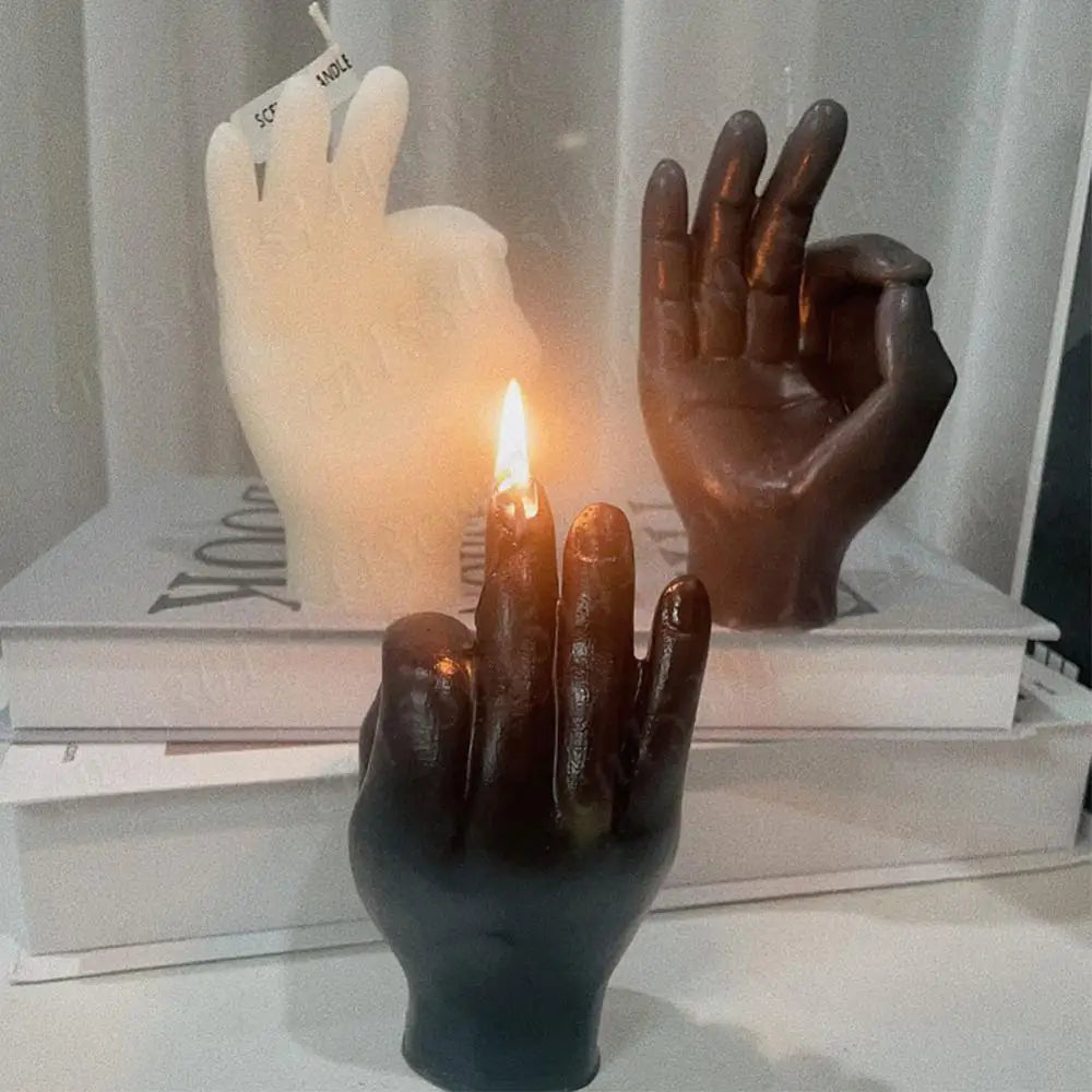OK Gesture Finger Scented Candle
