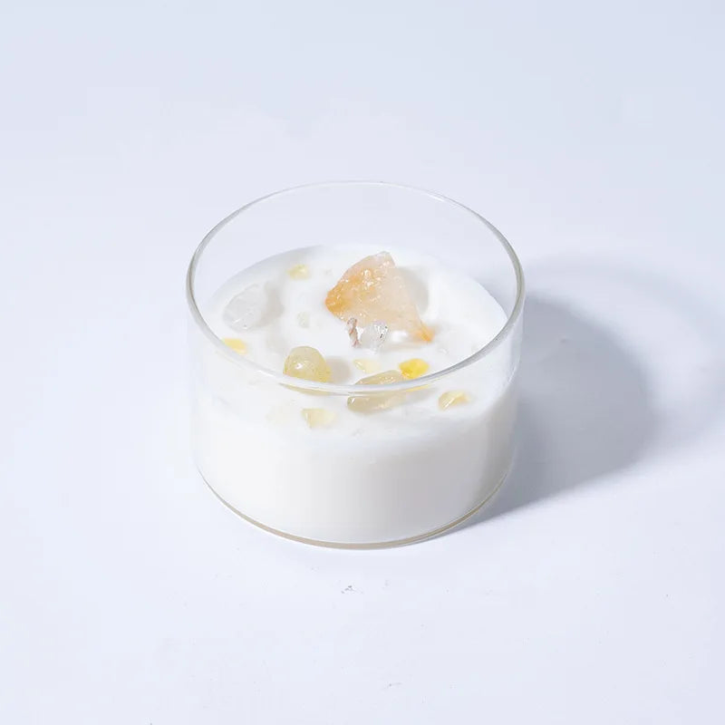 Natural crystal stone scented candle