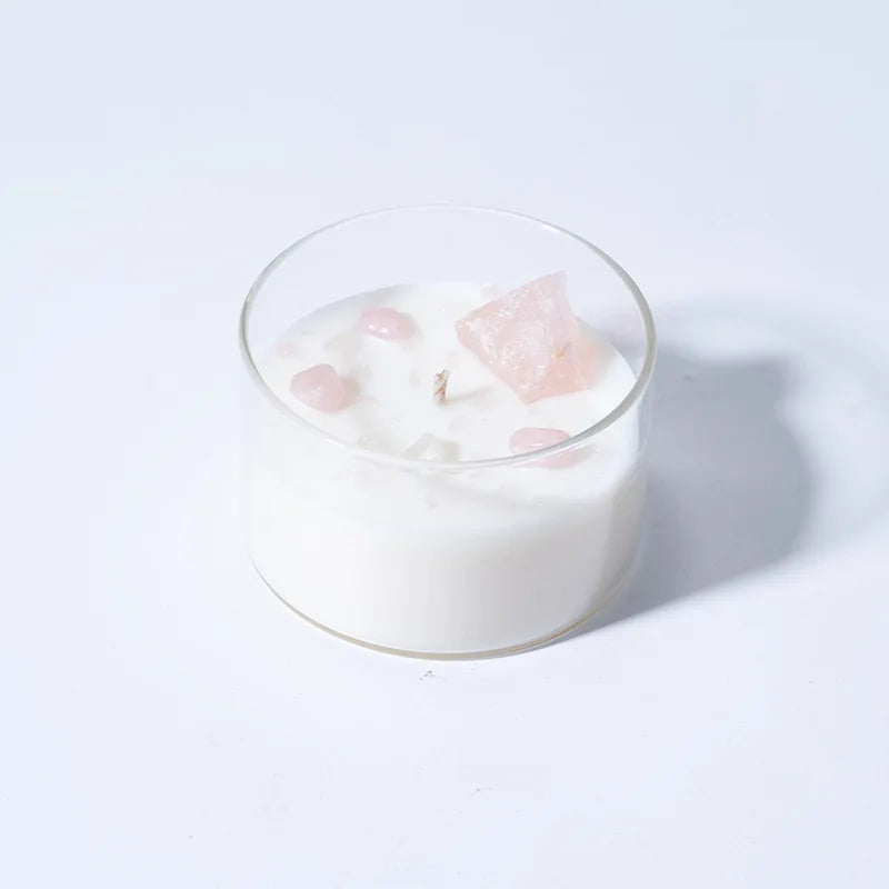 Natural crystal stone scented candle