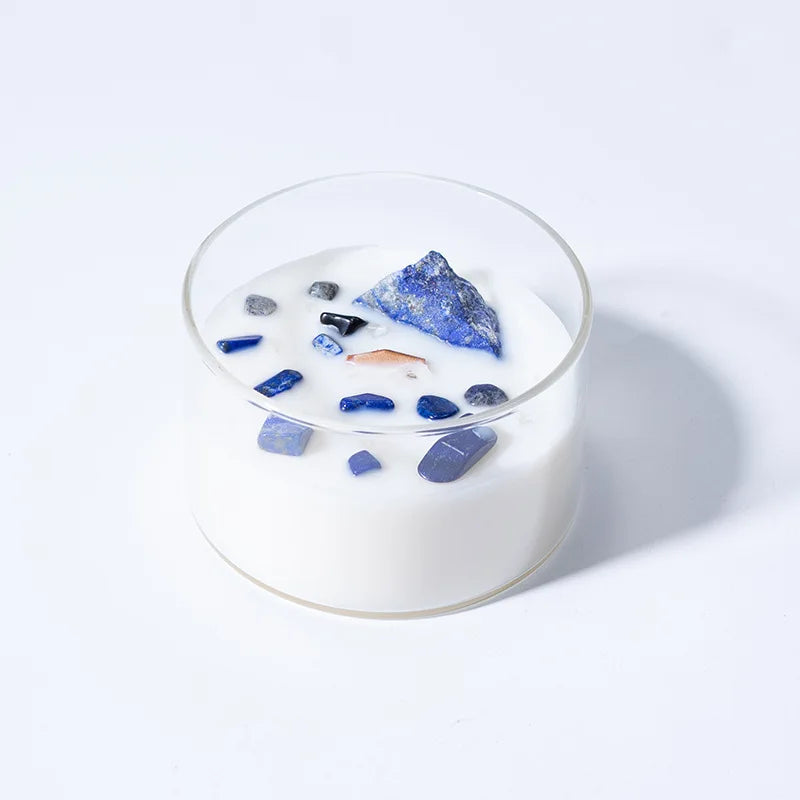 Natural crystal stone scented candle