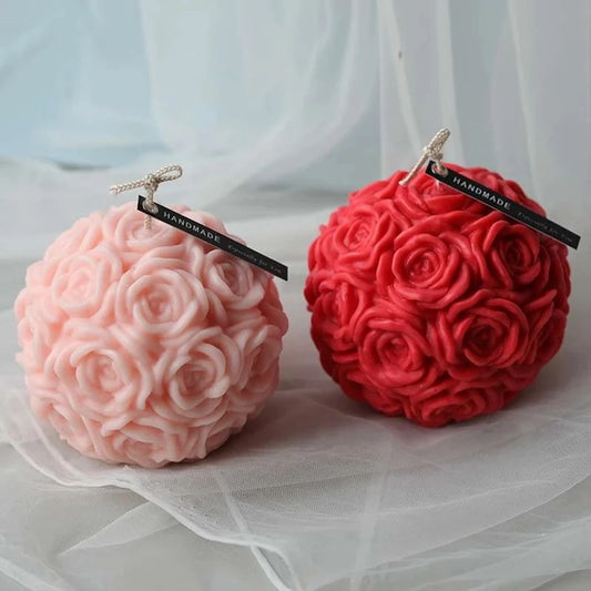 3D Rose Shape Ball Candle