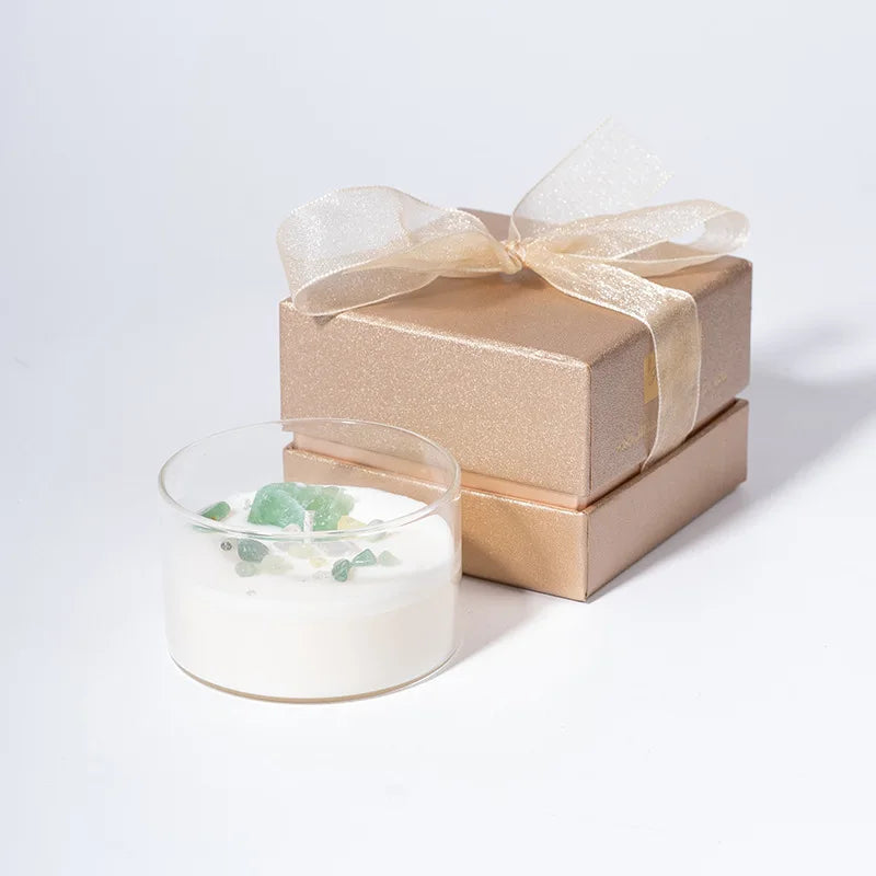 Natural crystal stone scented candle