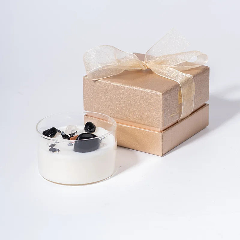 Natural crystal stone scented candle