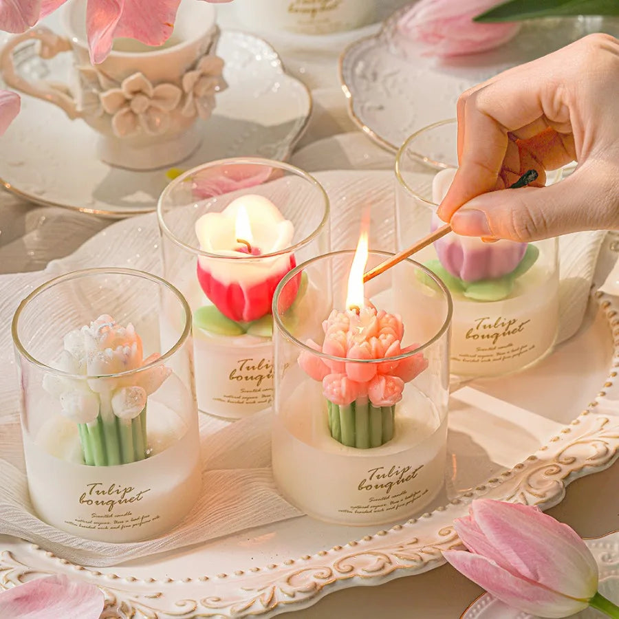 Valentine's Tulip Scented Candle