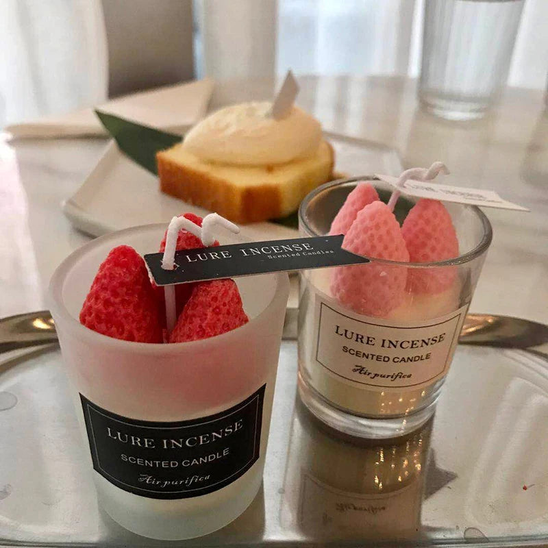 Strawberry Glass Scented Candle Cup