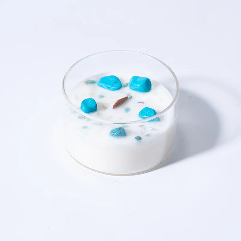Natural crystal stone scented candle