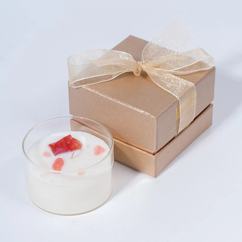Natural crystal stone scented candle