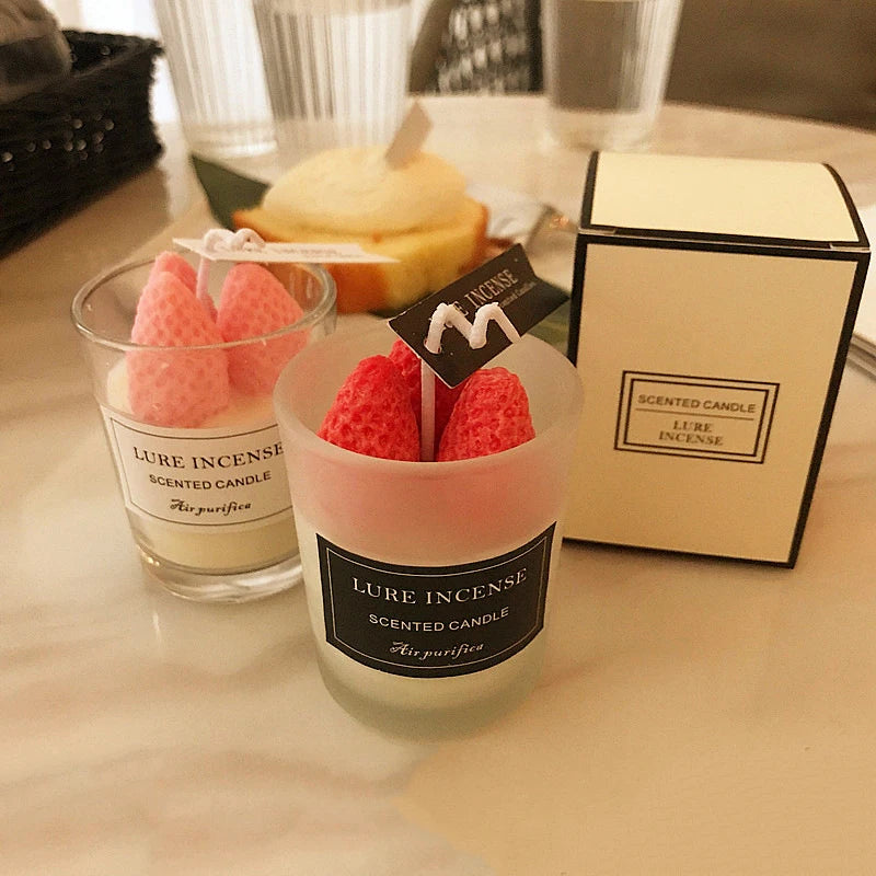 Strawberry Glass Scented Candle Cup