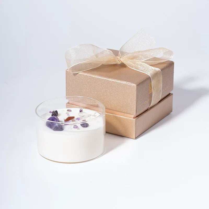 Natural crystal stone scented candle