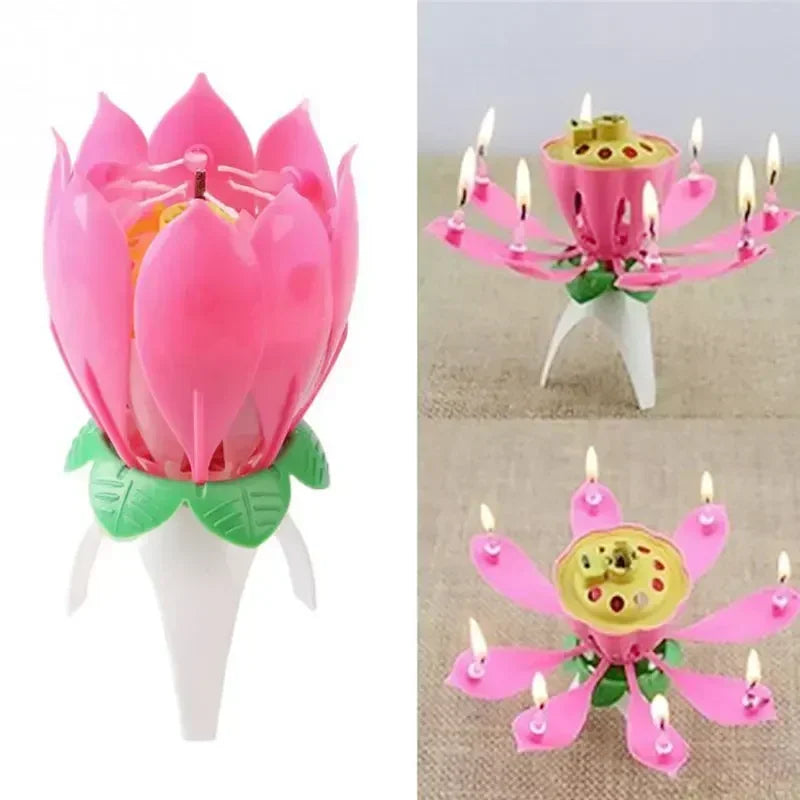 Joy Singing Music Birthday Candle Lotus Candle