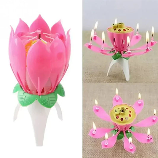 Joy Singing Music Birthday Candle Lotus Candle