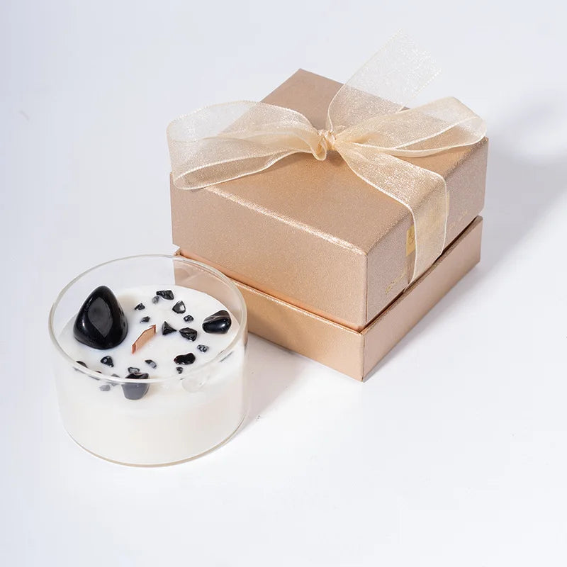 Natural crystal stone scented candle