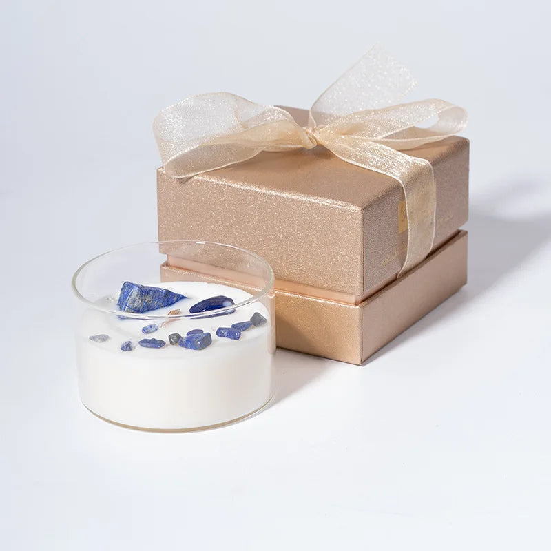 Natural crystal stone scented candle