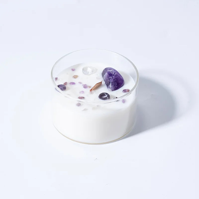 Natural crystal stone scented candle