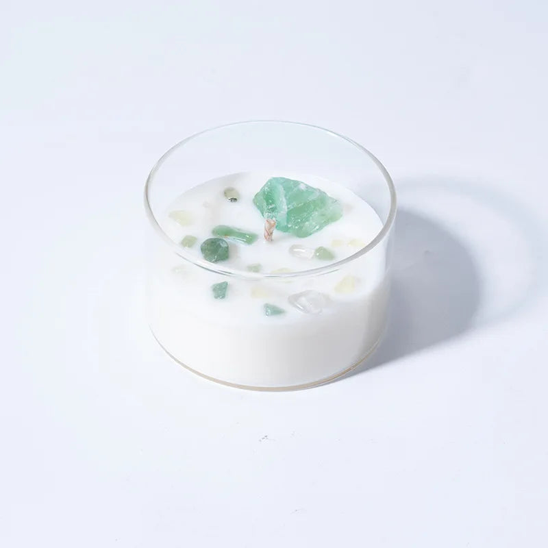 Natural crystal stone scented candle