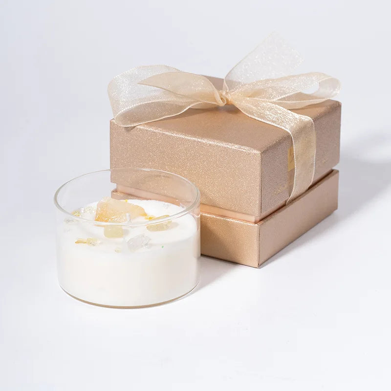 Natural crystal stone scented candle
